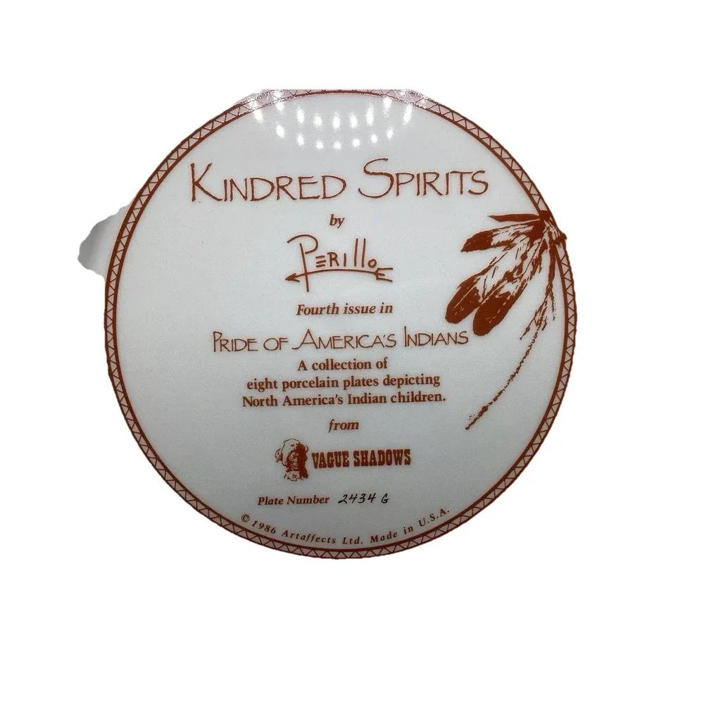 Kindred Spirits by Perillo-Collectors Plate-Pride‎ Of American Indians-1986